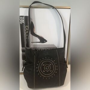 The Sak Black Studded Leather Shoulder Bag hobo bag